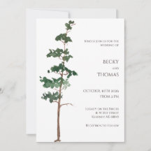 Minimalist Watercolor Spruce Wedding