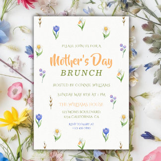 Invitation Minimalist wildflower Mother’s Day Brunch
