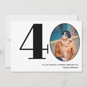 Invitation Minimaliste 40 Photo 40e anniversaire