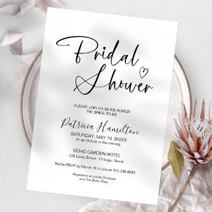 Invitation minimaliste à la douche nuptiale