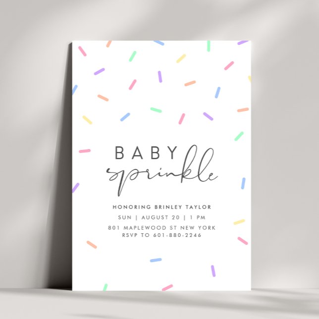 Invitation minimaliste à l'eau de pluie pour bébés (Créateur téléchargé)