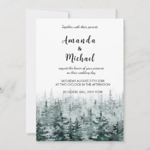 Invitation minimaliste à un mariage d'hiver