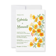 Minimaliste Aquarelle Californie Mariage de pavot
