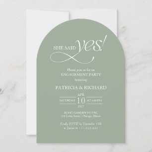 Invitation Minimaliste Arche Elle a Dit Oui Fête de Fiançaill
