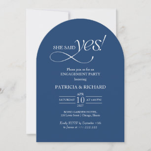 Invitation Minimaliste Arche Elle a Dit Oui Fête de Fiançaill