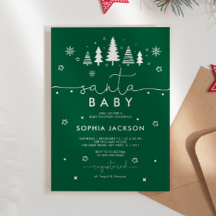 Invitation minimaliste au Baby shower Père Noël Ve