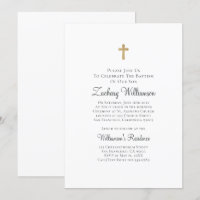 Minimaliste avec Faux Gold Cross Baptismal