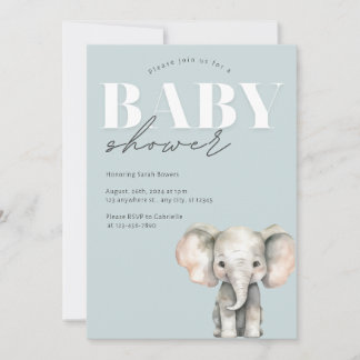 Invitation minimaliste Baby shower Pastel