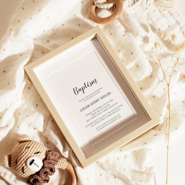 Invitation minimaliste Baptême bébé (Créateur téléchargé)