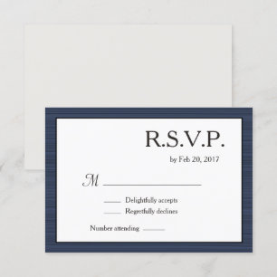 Invitation Minimaliste Bleu Marine Blanc Gris Rayures RSVP