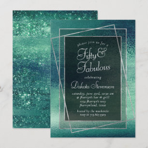 Invitation Minimaliste brillant   Iridescente Green Fabulous 