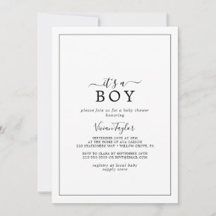 Invitation Minimaliste C'est un Baby shower garçon