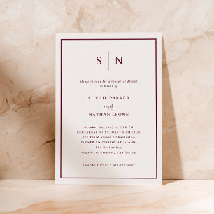 Invitation Minimaliste Chic Dîner de répétition de mariage