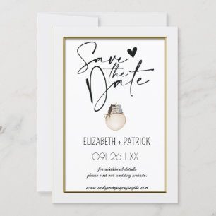 Invitation Minimaliste chic, hiboux amoureux enregistrer la d