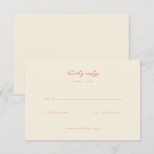 Invitation Minimaliste Corail Élégant