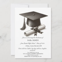 Invitation minimaliste de la fête de graduation av