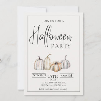 Invitation minimaliste de la fête d'Halloween