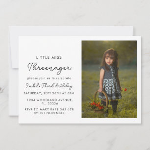 Invitation minimaliste de troisième anniversaire 3