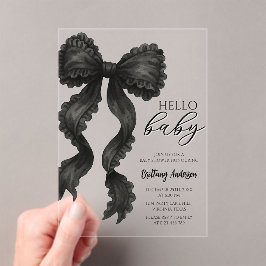 Invitation minimaliste du Baby shower noir