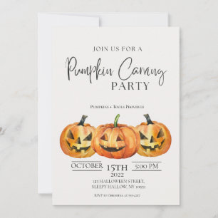 Invitation minimaliste du Citrouille Carving Party