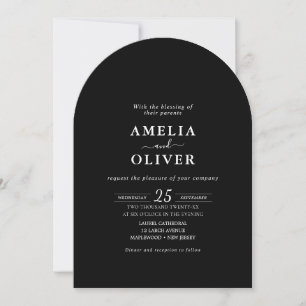Invitation Minimaliste Élégance Luxueuse Noir Humeur Chic