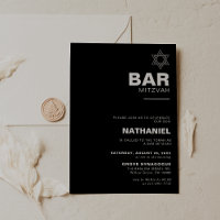 Minimaliste Élégant Formel Barre Noire Mitzvah