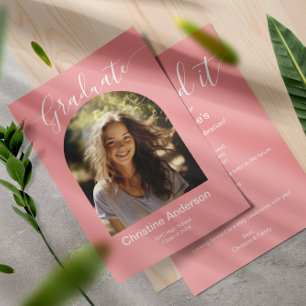 Invitation Minimaliste Elle L'A Fait Graduation Party Photo