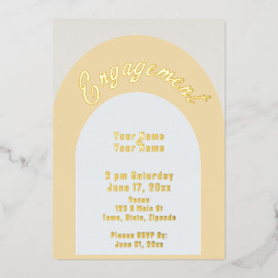 Invitation minimaliste Fiançailles Foil