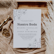 Minimaliste Fleur Sauvage Grise Nuestra Boda Maria