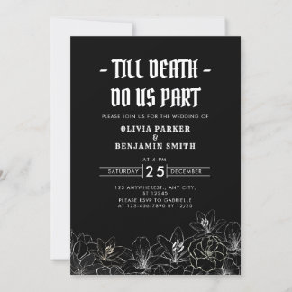 Invitation Minimaliste Floral Jusqu'à la mort Faites-nous par