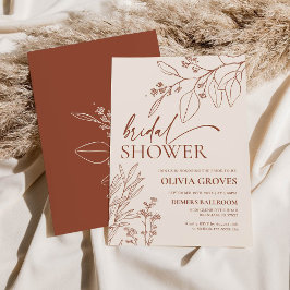 Invitation minimaliste Florale à la douche nuptial