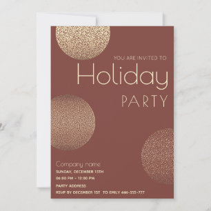 Invitation Minimaliste Gold cercles entreprise Fête de vacanc