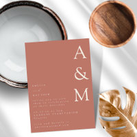 Minimaliste Gras Monogram Désert Boho Clay Mariage
