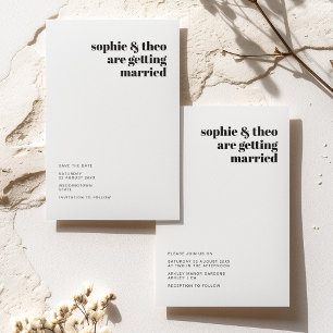 Invitation Minimaliste informel Mariage Décontracté moderne