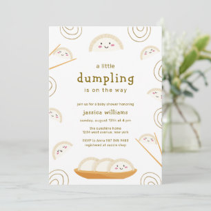 Invitation Minimaliste Kawaii Boho Bao Dumpling Baby Shower