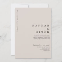 Invitation minimaliste Mariage de automne moderne