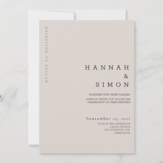 Invitation minimaliste Mariage de automne moderne
