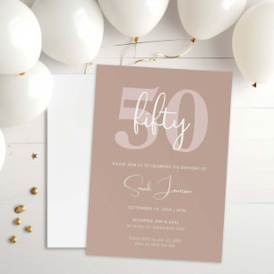 Invitation minimaliste moderne 50e anniversaire de