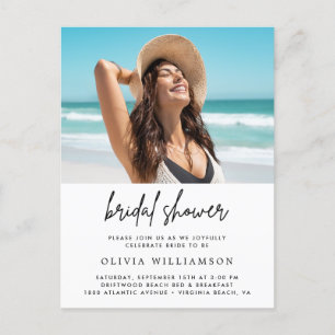 Invitation minimaliste moderne à la douche nuptial