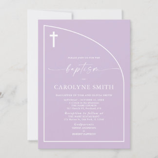 Invitation minimaliste moderne élégance fille Baptême Invitat