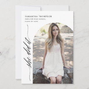 Invitation Minimaliste Moderne Elle L'A Fait Graduation Arch 