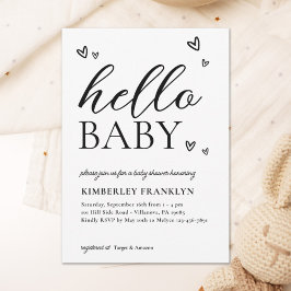 Invitation minimaliste moderne Hello Baby shower