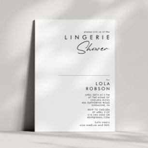Invitation minimaliste moderne Lingerie Douche