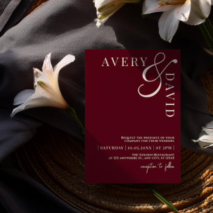 Invitation Minimaliste moderne Mariage photo rouge