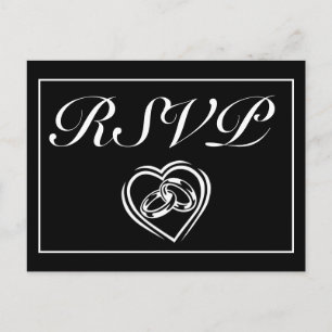 Invitation minimaliste moderne noir noir RSVP