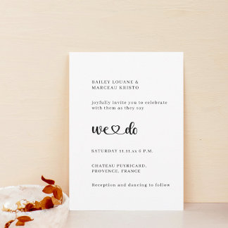 Invitation Minimaliste moderne Nous aimons Mariage de coeur