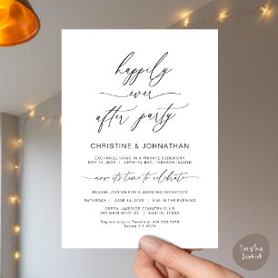 Invitation Minimaliste Moderne, Police noire, Mariage en fuit