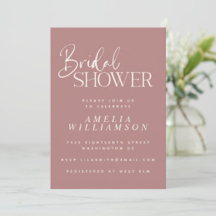 Invitation Minimaliste Moderne Rose Poussiéreuse p