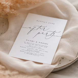Invitation Minimaliste Moderne Script Happily Ever After Part