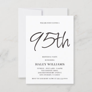 Invitation Minimaliste Moderne Simple Calligraphie 95e Annive